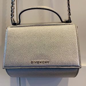 GIVENCHY MINI PANDORA BAG IN SILVER LEATHER
